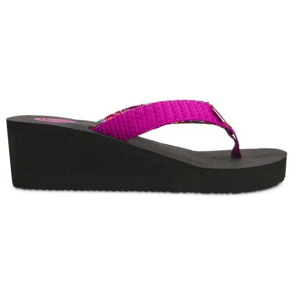 Floopi Womens Size 9 Thong Flip Flop Wedge Sandals Comfort Yoga Mat Footbed NEW - Picture 5 of 6